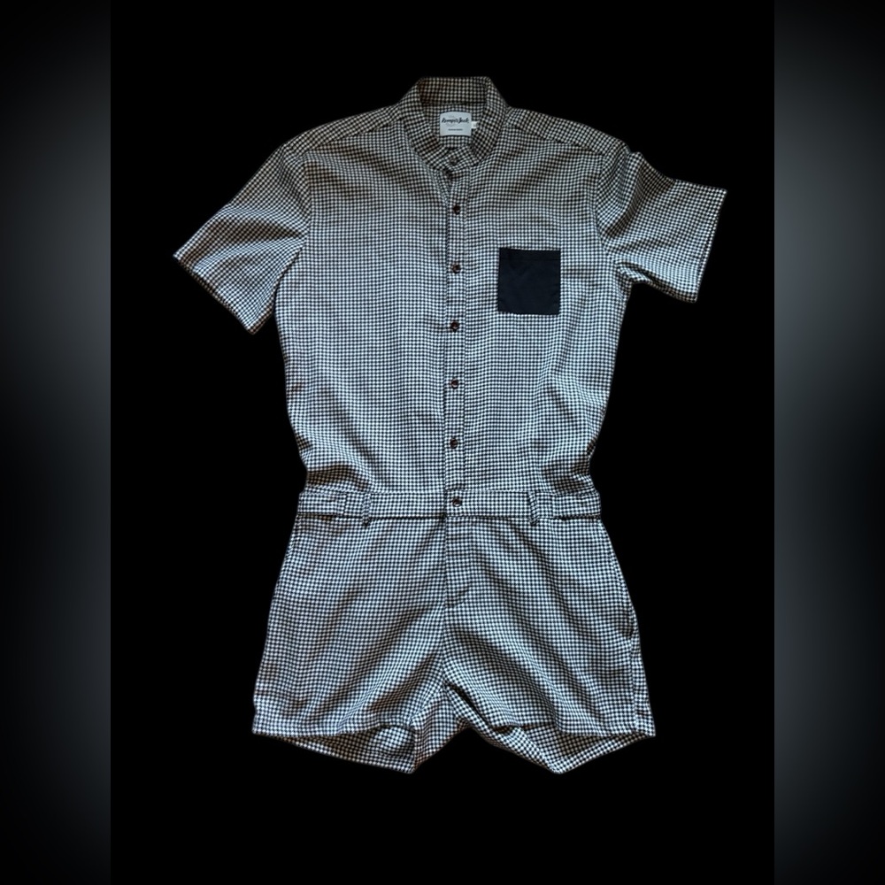 Romper Jack Checkered Short Sleeve Romper with Pocket